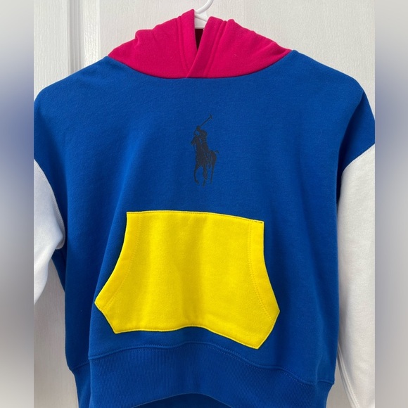 Polo by Ralph Lauren Kids' Blue and Yellow Hoodie (Size 8-10) - Picture 4 of 11